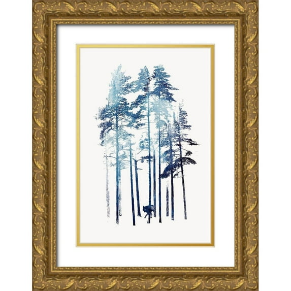Farkas, Robert 17x24 Gold Ornate Wood Framed with Double Matting Museum Art Print Titled - Winter Wolf