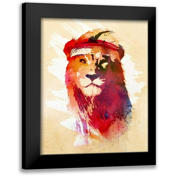 Farkas, Robert 20x24 Black Modern Framed Museum Art Print Titled - Gym Lion