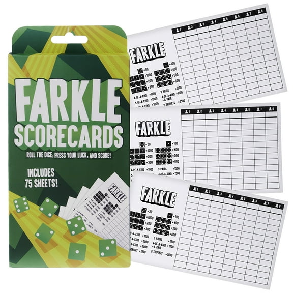 Farkle Scorecards, Set of 75 Replacement Sheets for Farkle Dice Games
