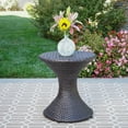 thumbnail image 1 of Farley Outdoor 16" Wicker Hourglass Side Table, Multibrown, 1 of 6