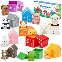 Farm Animal Barn Toddlers Toy  1-3 Year Old, Montessori Counting Sort Matching Toys for 1 2 3 Year Old, Learning Toys Birthday Easter Gifts for Boys Girls
