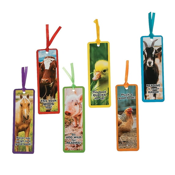 Farm Animal Bookmarks - Stationery - 48 Pieces