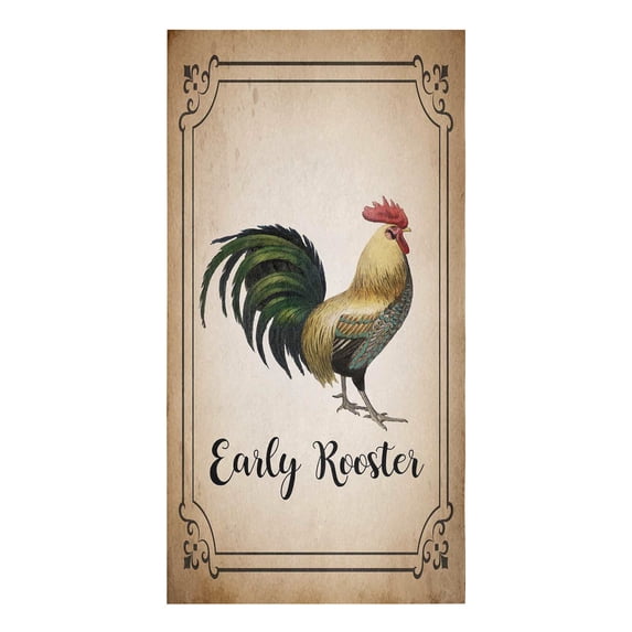 Farm Animal Chicken Retro Microfiber Towel Absorbent Kitchen Cleaning Cloth Dish Towel Household Cleaning Towel
