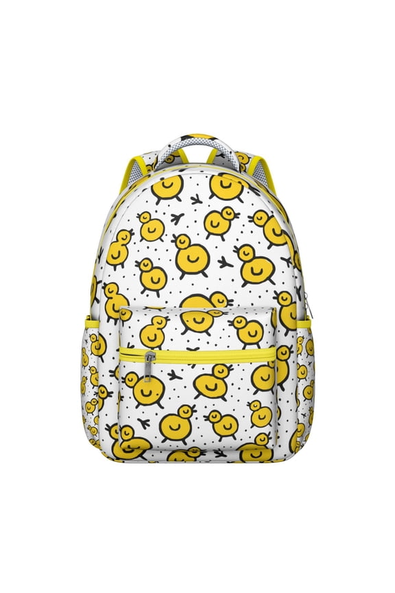 Farm Animal Chicken Student Backpack with Egg and Hen Print Cute Rustic Cartoon Pattern Coop Cluck Bookbag for Student