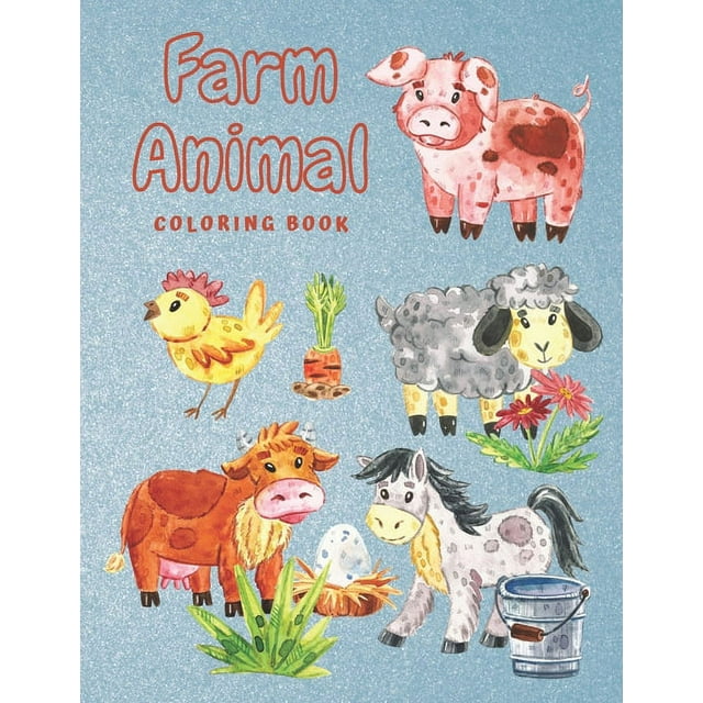 Farm Animal Coloring Book: Cow, Chicken, Duck, Goat and More - Creative ...
