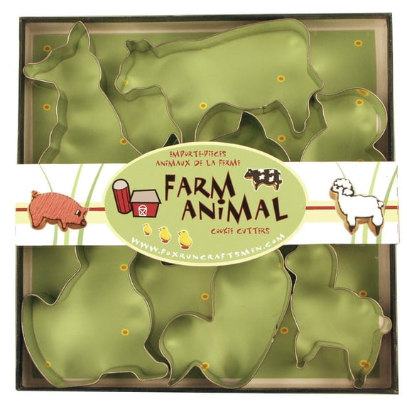 Fox Run Farm Animal Cookie cutters, 1 x 3.5 x 3.5 inches, Metallic