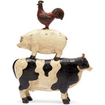 Farm Animal Decor Chicken, Pig, Cow Figurine Resin Statue 9.2"x11.6"x2.6"