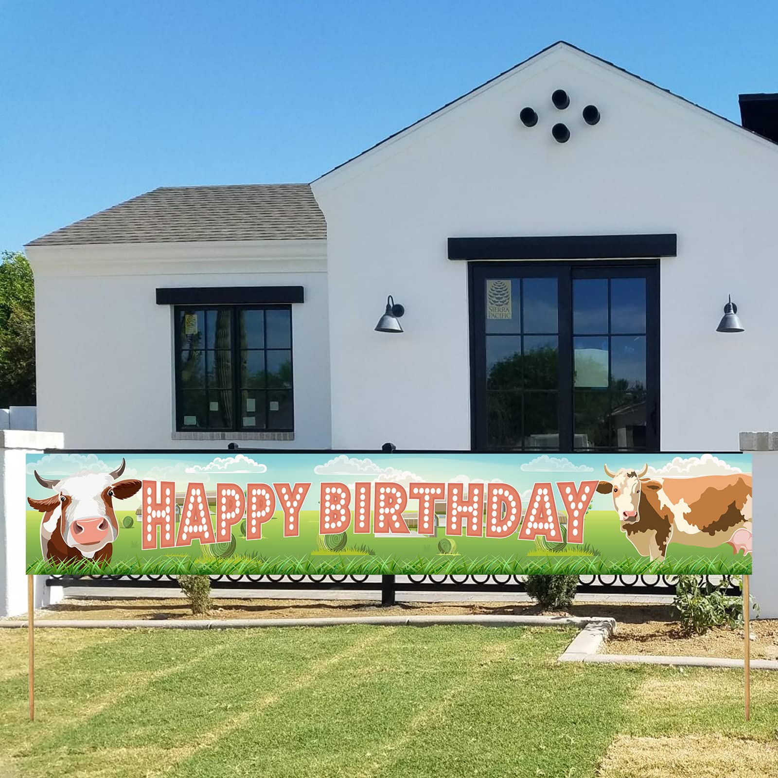 Farm Animal Happy Birthday Banner Party Supplies for Kids Barnyard ...