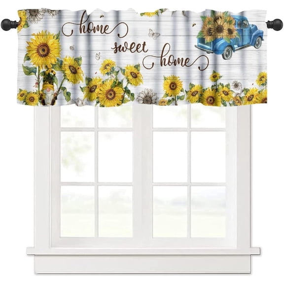 Farm Animal Kitchen Valance, Rooster Chicken Hen Black White Buffalo Plaid Farmhouse Chick Country Cabin Window Treatment Valances for Home Bedroom Living Kitchen Café Décor 54x18inch