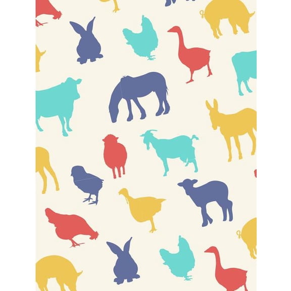 Farm Animal Pattern: Farm-yard Animals College Ruled Line Notebook Paperback 1073046540 9781073046546 Jen Sterling