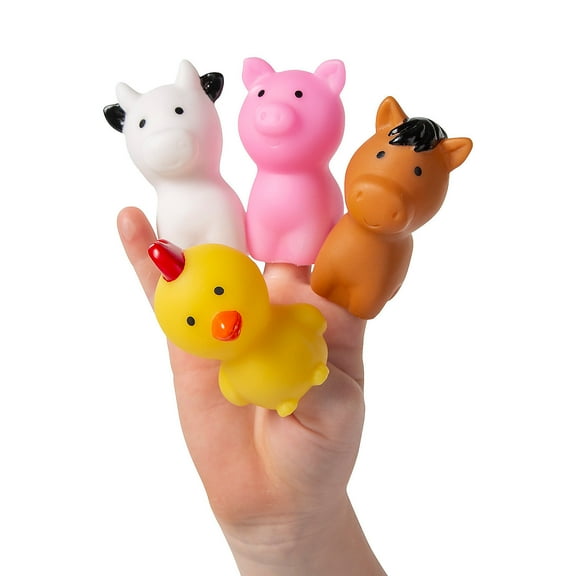 Farm Animal Pig, Cow, Horse, Chicken Finger Puppets 12 Pieces
