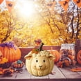 thumbnail image 1 of Farm Animal Pig Pumpkin Figurine, 4 Inch Cute Chubby Pig Resin Statue, Halloween Thanksgiving Fall Decorations, Rustic Farmhouse Table Centerpiece, Autumn Home Shelf Mantel Decor, 1 of 6