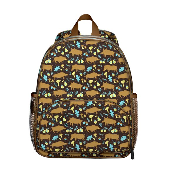 Farm Animal Pig Student Backpack – Cute Cartoon Pig Design with Watercolor Pattern, Funny and Aesthetic Style for Student