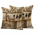 thumbnail image 1 of Farm Animal Pillow Covers 2 Pack Retro Chicken Cow Sheep Pig Pine Trees Silhouette Farmhouse Pillowcase Waterproof Outdoor Throw Pillow Cover for Patio Garden Square Cushion 18”x18”, 1 of 9