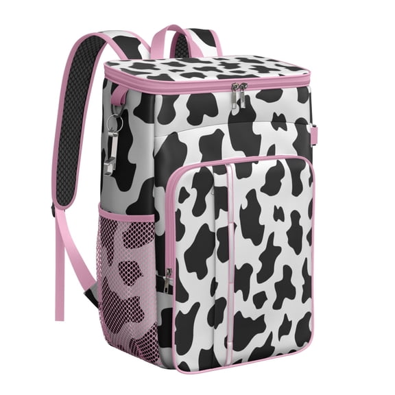 Farm Animal Print Insulated Backpack Cooler 20L - Rustic Country Style Cow Cartoon Art, Lightweight Leakproof Lunch Bag for Outdoor, Travel, Work, with Long-Lasting Insulation & Dura