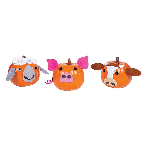 Farm Animal Pumpkin Decorating 12 - Craft Kits - 12 Pieces