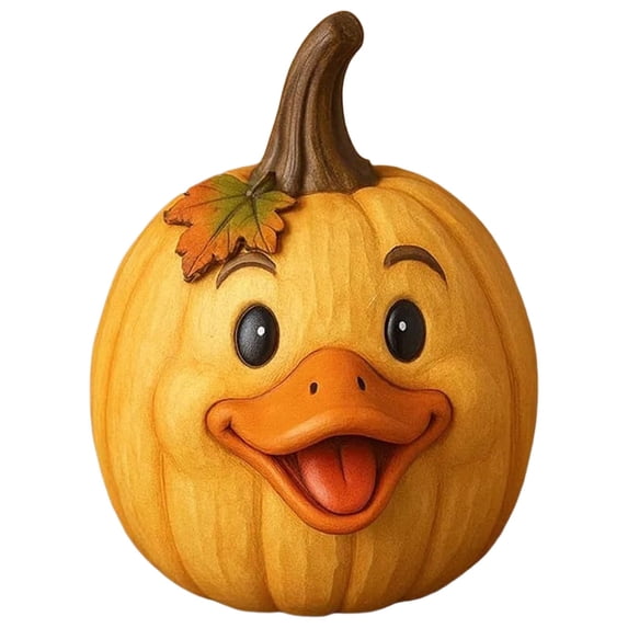 Farm Animal Pumpkin Figurines,Duck Pumpkin Figurine,Farm Animal Statue, Funny Duck Ornament For Fall Thanksgiving Halloween Decorations, Farmhouse Table Centerpiece, Autumn Harvest Home Desktop Decor