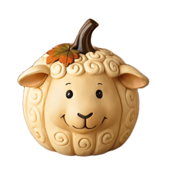 Farm Animal Pumpkin Figurines - Fall Figurines for Thanksgiving Table Decor, Fall Shelf Decor & Primitive, Sheep Decor for Home Halloween Harvest Indoor Shelf Bookshelf Table Windowsill