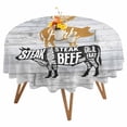 thumbnail image 1 of Farm Animal Round Tablecloth 54 inches Chicken Pig Cow Farmhouse Gray Board Waterproof Oil-Proof Table Cloth Round Table Cover for Holiday Party Picnic Dinner Decor Indoor and Outdoor Use, 1 of 9