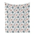 thumbnail image 1 of Farm Animal Soft Flannel Fleece Throw Blanket, Repetitive Pattern of Cartoon Pigs, Cozy Plush for Indoor and Outdoor Use, 50" x 60", Blue Grey Blush, by Ambesonne, 1 of 5