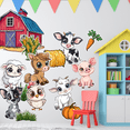 thumbnail image 1 of Farm Animal Stickers for Walls - Hi-Res Vinyl Animal Wall Decals for Nursery & Classroom - Animal Stickers for Kids Room Wall Decor - Easy Application Adhesive Decals, 1 of 5