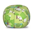 thumbnail image 1 of Farm Animal Storage Toy Bag Chair, Cartoon with Sad Sheep in Forest with Trees and Pond, Stuffed Animal Organizer Washable Bag, Large Size, Pale Green Multicolor, by Ambesonne, 1 of 3