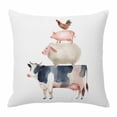 thumbnail image 1 of Farm Animal Throw Pillow Cover Cow Pig Sheep Chicken Cotton Linen Cushion Cover Throw Pillow Case with Invisible Zipper for Couch Sofa Bed Chair Car 20x20 Inch, 1 of 14