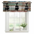 thumbnail image 1 of Farm Animal Valances for Windows, Rod Pocket Kitchen Valance Curtains - Soft & Washable Small Window Treatment for Living Room, Bathroom, Cow Pig Chicken Vintage Wood Grain 42x12inch, 1 Panel, 1 of 9