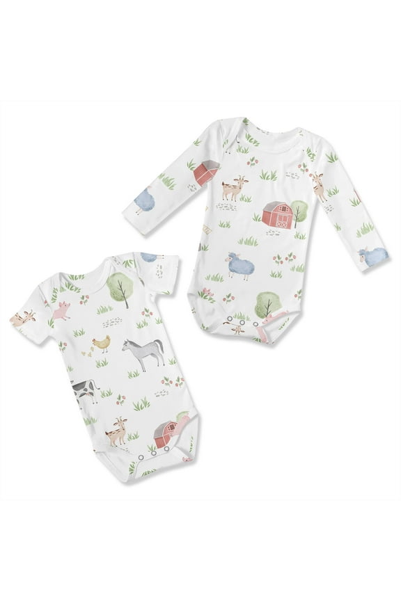 Farm Animals Multicolor 6-12M Baby Clothes Bodysuits