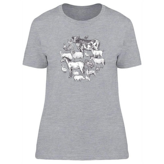 Farm Animals And Birds T-Shirt Women -Image by Shutterstock, Female Small