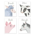 thumbnail image 1 of Sweet Jojo Designs Farm Animals Multicolor Unframed Wall Art Print 4 Piece Set, 1 of 7