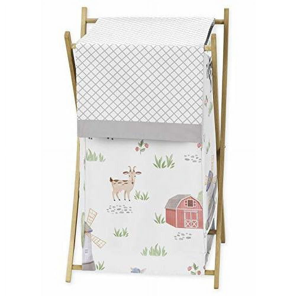 Farm Animals Baby Kid Clothes Laundry Hamper Watercolor Farmhouse Lattice Horse Cow Sheep Pig