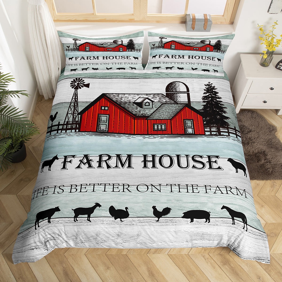 Country Garden Hens CW2312008CL Quilted Headboard Slipcover