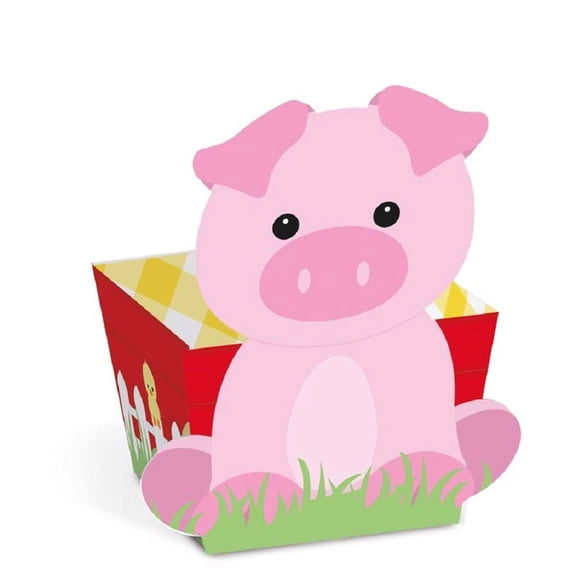 Farm Animals Birthday Pig Mini Candy Box - 10 Pack Boy Baby Shower| Farm Party Decoration| Farm Theme Birthday| Barnyard Birthday