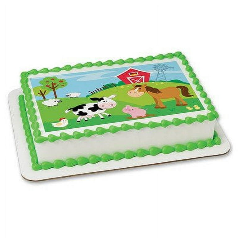 1/4 Sheet - Farm Animals - Edible Cake/Cupcake Party Topper - D1037