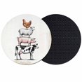 thumbnail image 1 of Farm Animals Coasters Set of 2, Absorbent Coasters for Drinks, Retro Farmhouse Cow Pig Chickens Sheeps Coaster for Desk Coffee Table Protection, Home Decor House Warming Gifts 4", 1 of 8