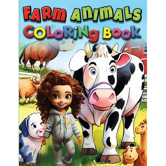 Farm Animals Coloring Book For Kids: Educational Farmyard Adventures in Every Page, (Paperback)
