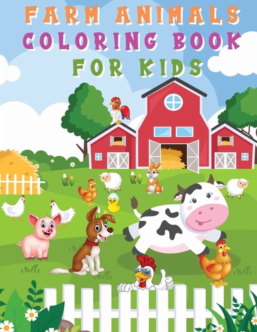 Farm Animals Coloring Book for Kids: Fun and Cute Coloring Pages ...
