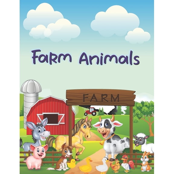 Farm Animals: Coloring Book with More than 50 Cool Animal to Color by Kids Ages 3-9, (Paperback)