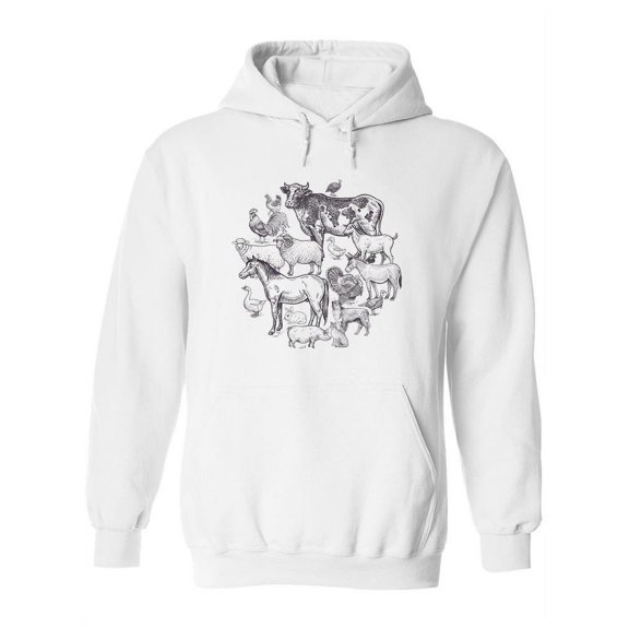 Farm Animals Composition Hoodie Women -Image by Shutterstock, Female 3X-Large