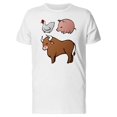 thumbnail image 1 of Farm Animals Cow Chicken Pig T-Shirt Men -Image by Shutterstock, Male 3X-Large, 1 of 2