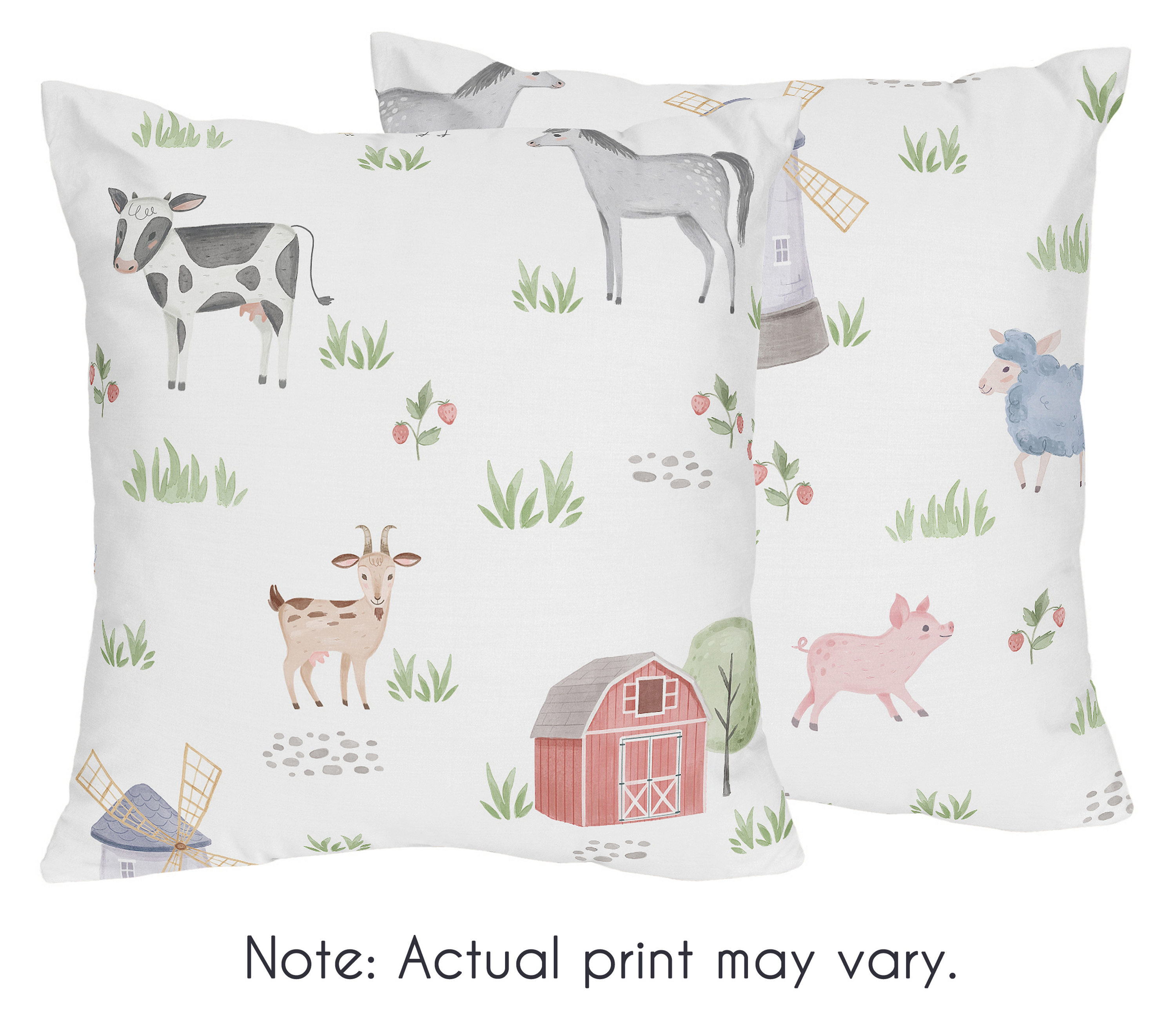 Farm Animals Decorative Throw Pillow (Set of 2) by Sweet Jojo Designs