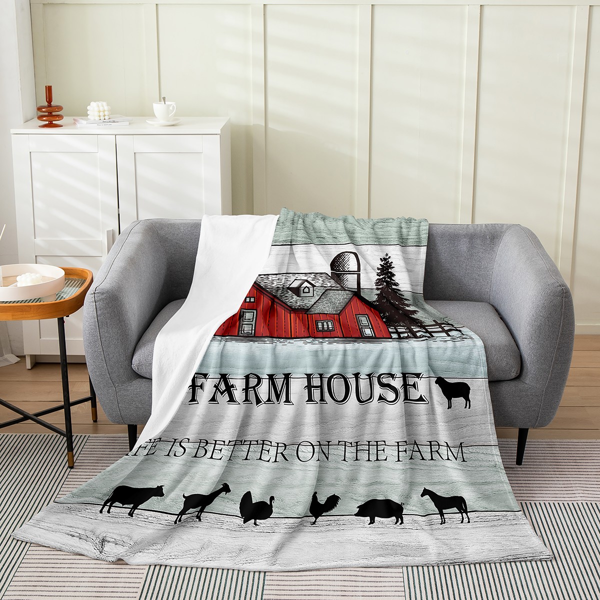 Farmhouse Fowl Quilted Blanket NCU0PT045