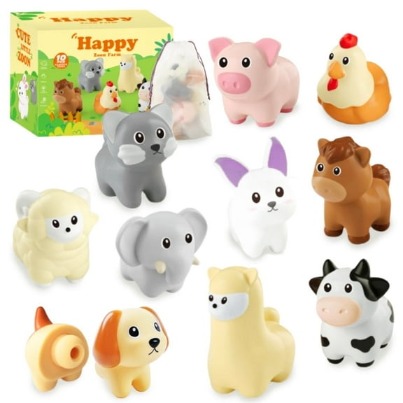 Farm Animals Matching Toys Montessori Counting Matching Fine Motor Toys Match Game Learning Set Christmas Birthday Easter Gifts for Toddler and Kids