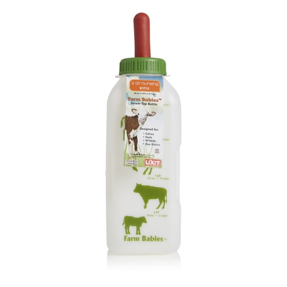 Farm Animals Pet Nursing Bottle for Calves, Foals and Wildlife - 2 Quart Capacity