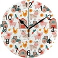 thumbnail image 1 of Farm Animals Pig Cow Chicken Hen Wall Clock Silent Non-Ticking Battery Operated Quartz Acrylic Decorative Round PVC Clocks 9.8 in Garden Home Decor, 1 of 6