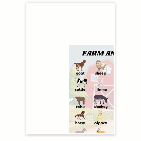 Farm Animals Poster - Animal Diversity Chart - Livestock Education Print - Classroom Resource Visual Learning Tool - 12 x 18 Inch Poster - Unframed - Premium 100lb Gloss - Made In USA - BMCP0387