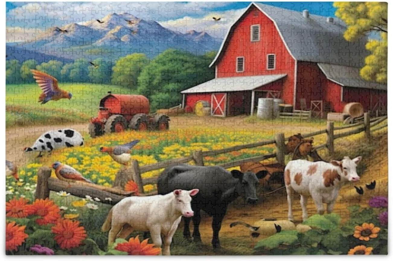 Farm Animals Puzzles for Adults and Kids s, Wooden Jigsaw Puzzles, Puzzle for Adults, Fun ...