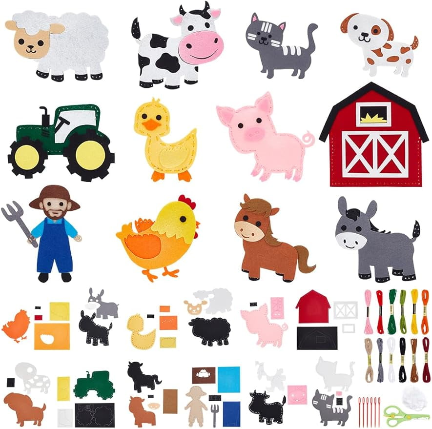 Farm Animals Sewing Kit for Adults Felt Animals Sew Your Own Farm