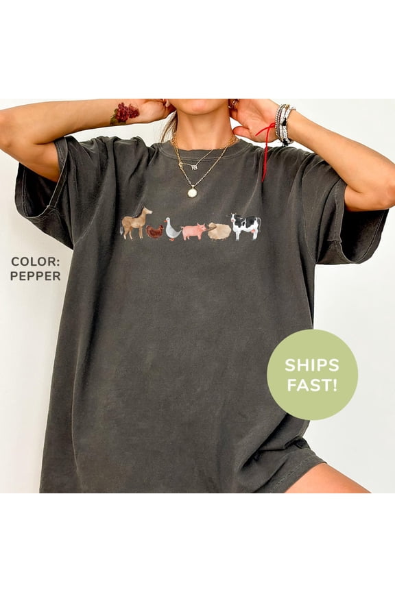 Farm Animals Shirt, Animal Lover Shirt, Country Shirt, Farm Life Shirt, Cow Horse Pig Shirt, Trendy Shirt For Women